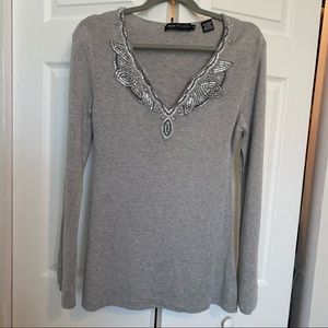 Dana Buchman Cashmere Silk Sweater Size Large - Gray